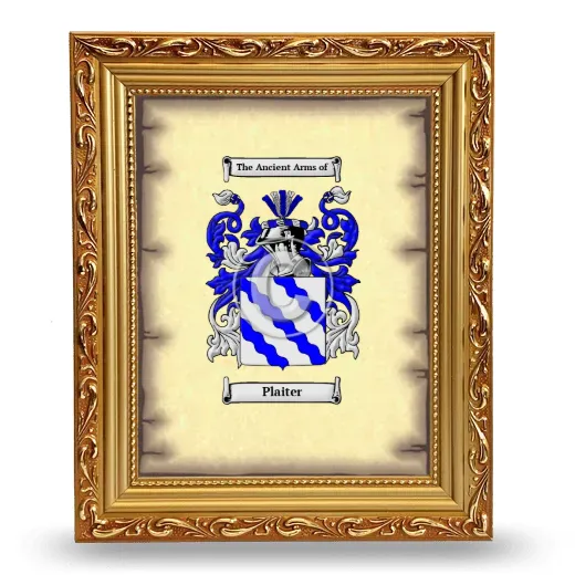 Plaiter Coat of Arms Framed - Gold