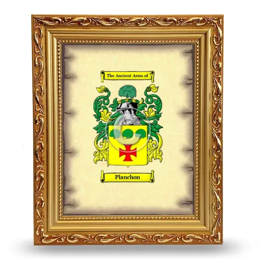 Planchon Coat of Arms Framed - Gold