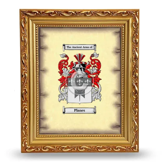 Planes Coat of Arms Framed - Gold