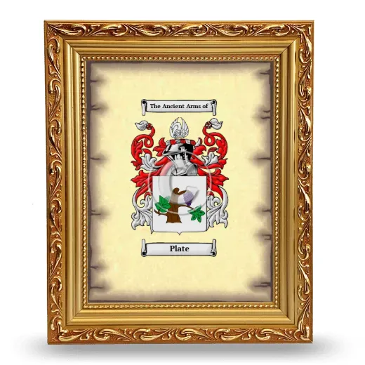Plate Coat of Arms Framed - Gold