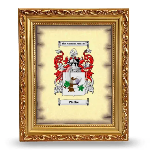 Plathe Coat of Arms Framed - Gold