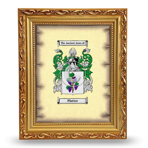 Platter Coat of Arms Framed - Gold