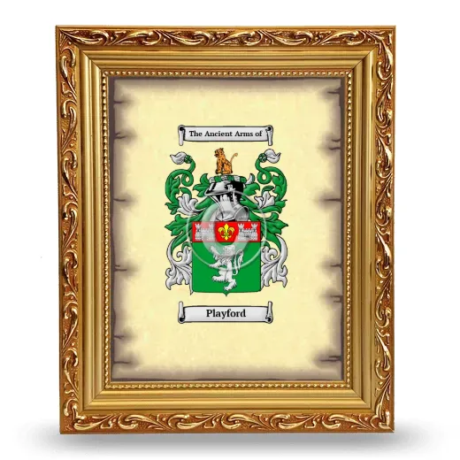 Playford Coat of Arms Framed - Gold