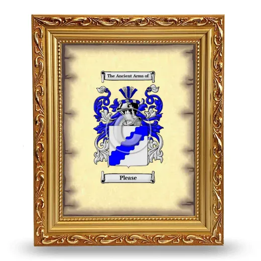Please Coat of Arms Framed - Gold