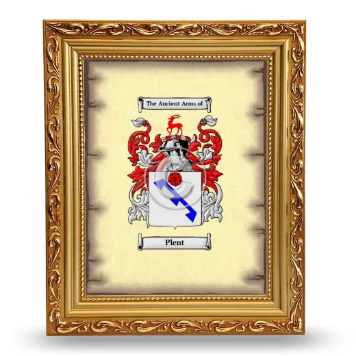 Plent Coat of Arms Framed - Gold