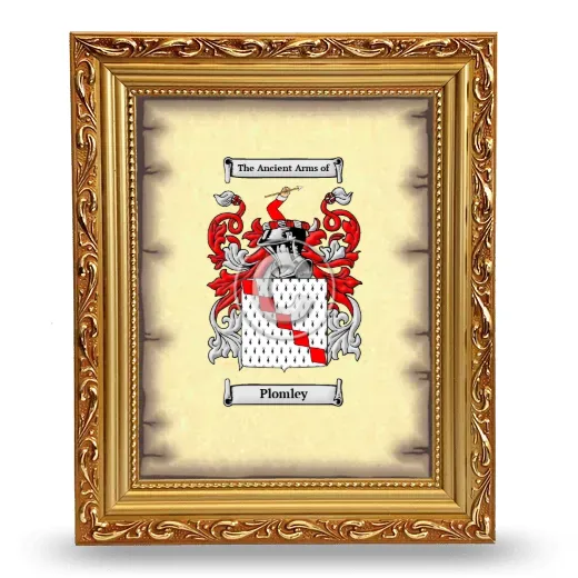 Plomley Coat of Arms Framed - Gold