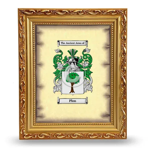 Plon Coat of Arms Framed - Gold