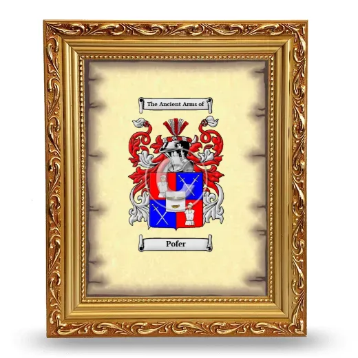 Pofer Coat of Arms Framed - Gold