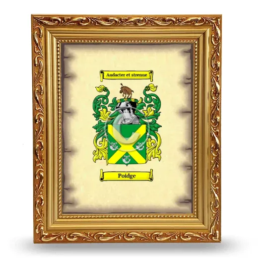 Poidge Coat of Arms Framed - Gold