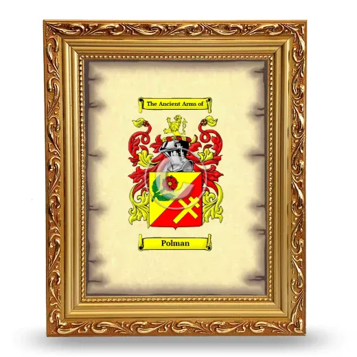 Polman Coat of Arms Framed - Gold