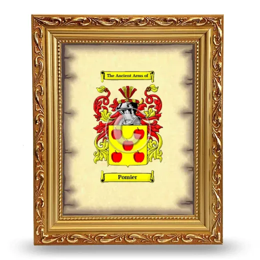 Pomier Coat of Arms Framed - Gold