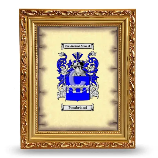 Pontbriand Coat of Arms Framed - Gold