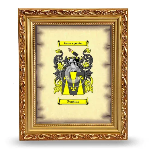 Pontius Coat of Arms Framed - Gold