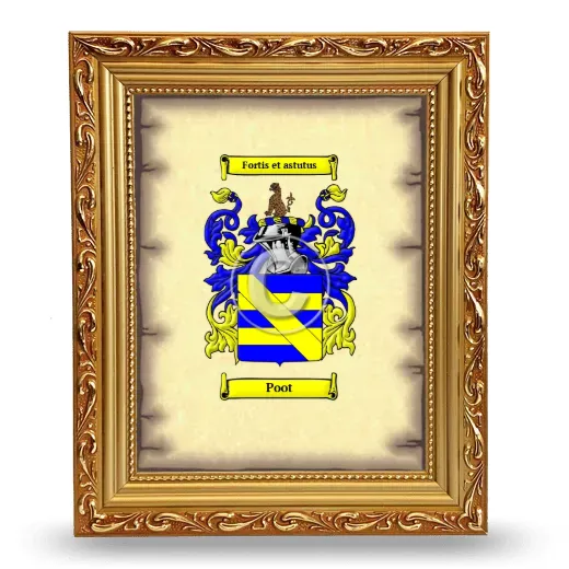Poot Coat of Arms Framed - Gold