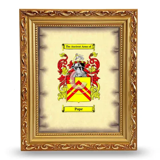 Pope Coat of Arms Framed - Gold
