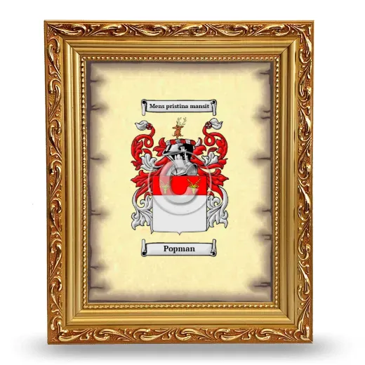 Popman Coat of Arms Framed - Gold