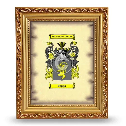 Poppa Coat of Arms Framed - Gold