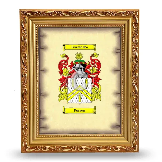 Porsen Coat of Arms Framed - Gold