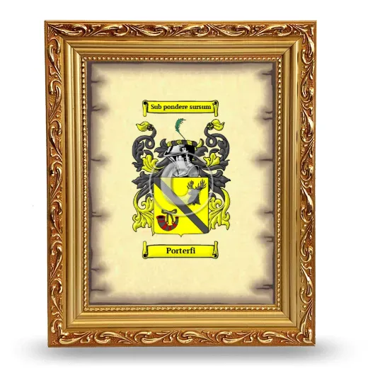 Porterfi Coat of Arms Framed - Gold