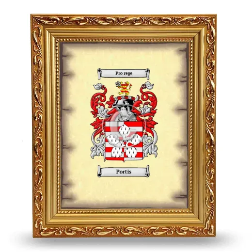 Portis Coat of Arms Framed - Gold