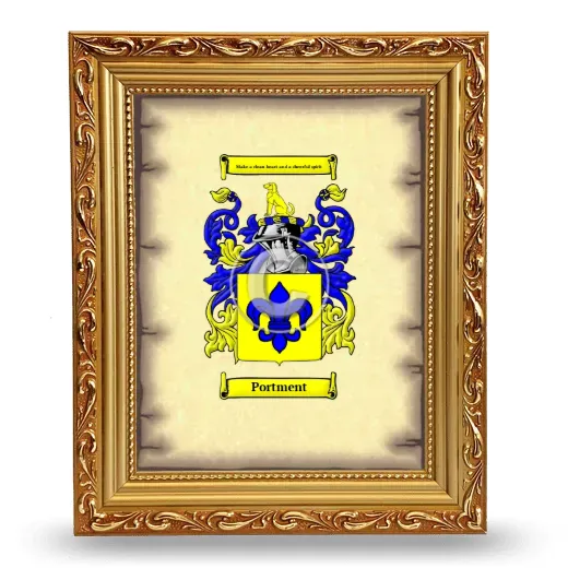 Portment Coat of Arms Framed - Gold