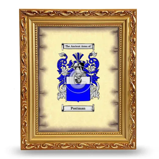 Postman Coat of Arms Framed - Gold