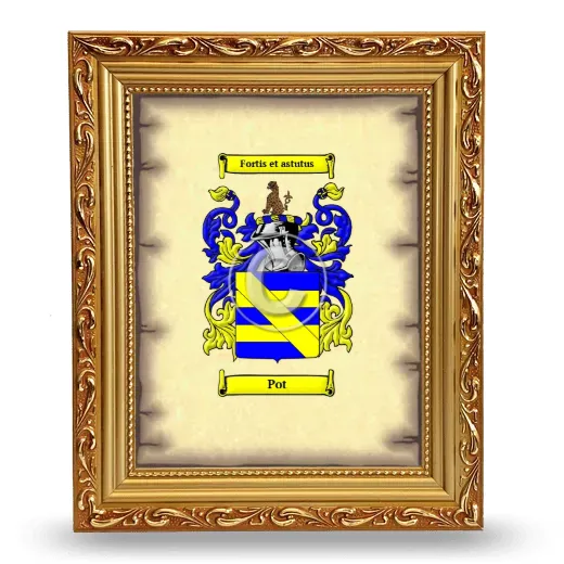 Pot Coat of Arms Framed - Gold