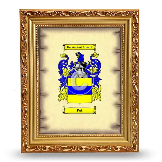 Pot Coat of Arms Framed - Gold