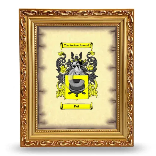Pot Coat of Arms Framed - Gold