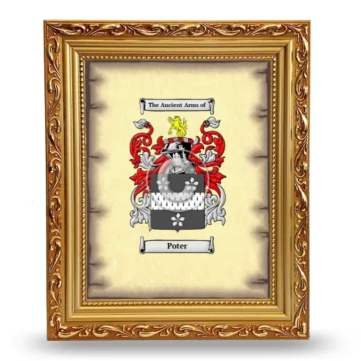 Poter Coat of Arms Framed - Gold