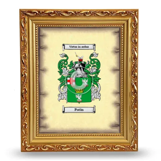 Potin Coat of Arms Framed - Gold