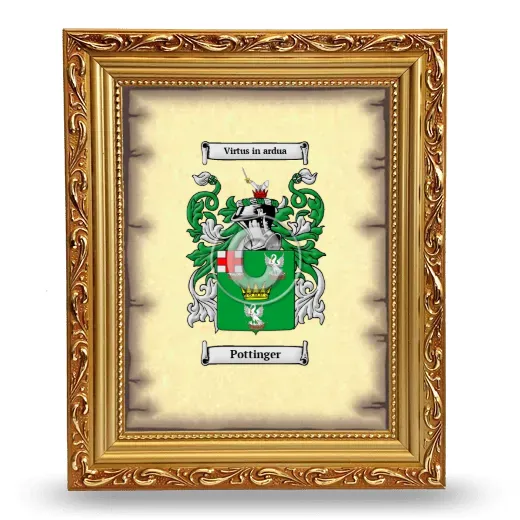 Pottinger Coat of Arms Framed - Gold