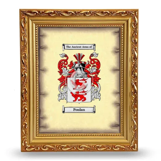 Poulan Coat of Arms Framed - Gold