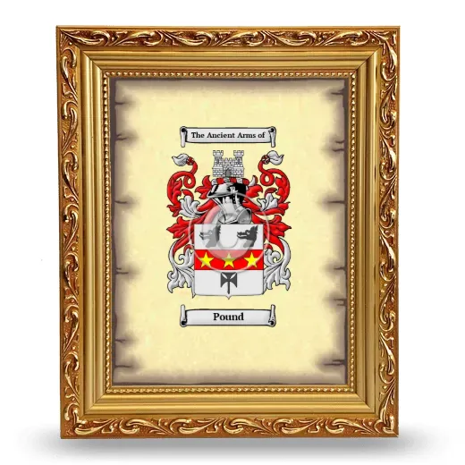 Pound Coat of Arms Framed - Gold