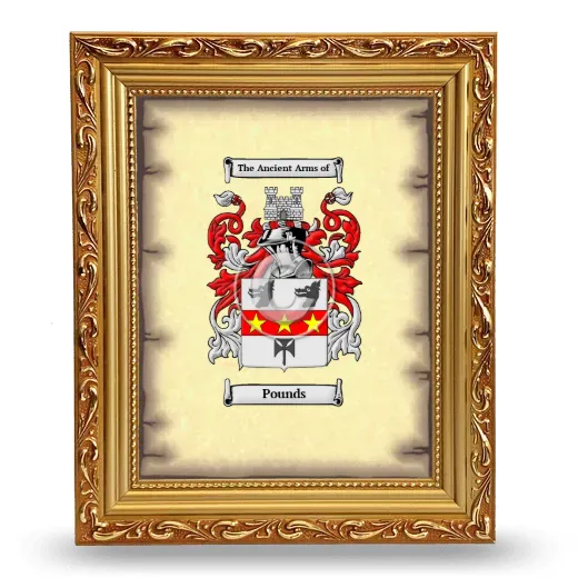 Pounds Coat of Arms Framed - Gold