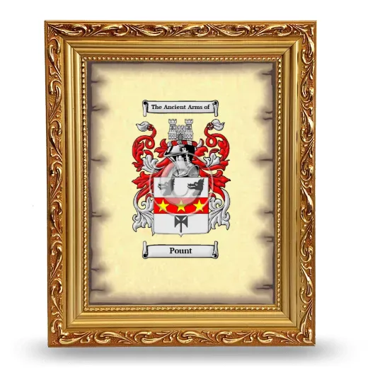 Pount Coat of Arms Framed - Gold