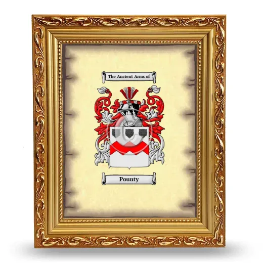 Pounty Coat of Arms Framed - Gold