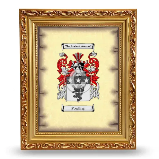 Powling Coat of Arms Framed - Gold