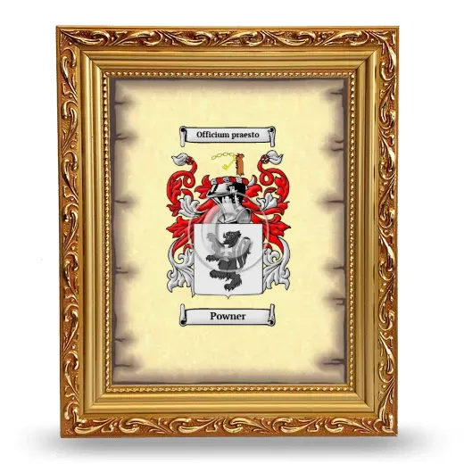 Powner Coat of Arms Framed - Gold