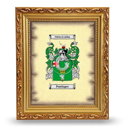 Poytinger Coat of Arms Framed - Gold