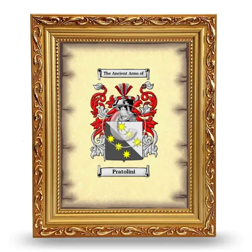 Pratolini Coat of Arms Framed - Gold
