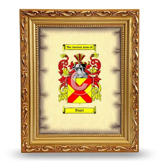 Pratt Coat of Arms Framed - Gold