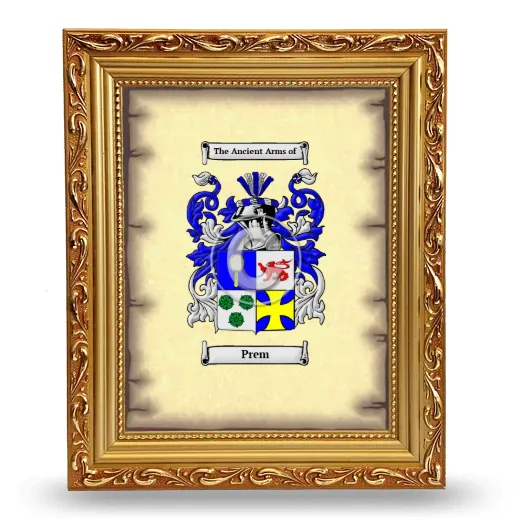Prem Coat of Arms Framed - Gold