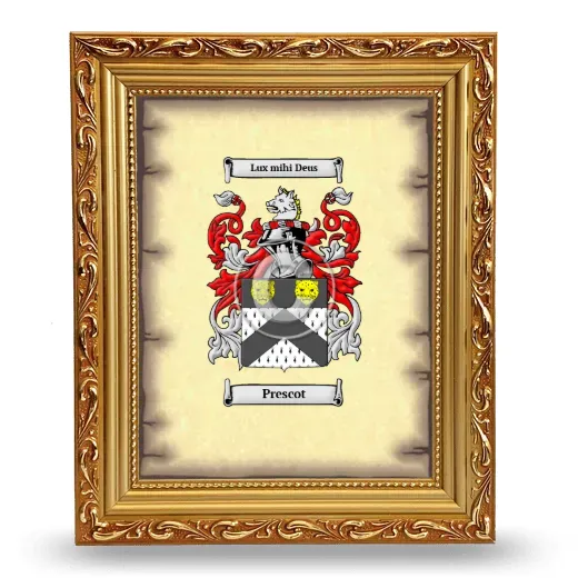 Prescot Coat of Arms Framed - Gold