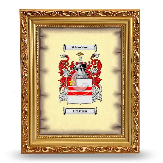 Prestien Coat of Arms Framed - Gold