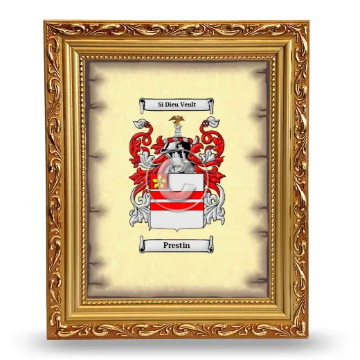 Prestin Coat of Arms Framed - Gold