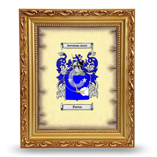 Prevo Coat of Arms Framed - Gold