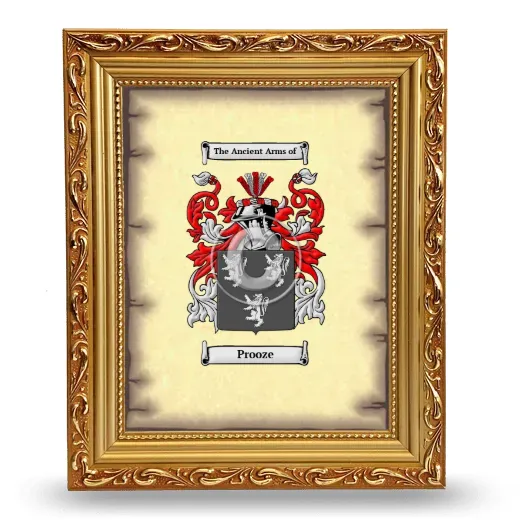 Prooze Coat of Arms Framed - Gold