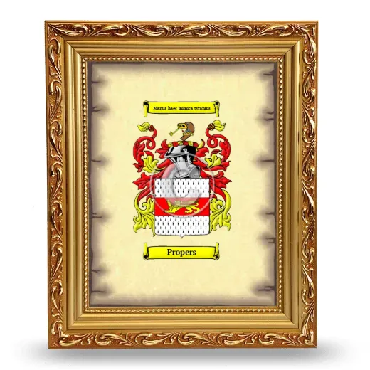 Propers Coat of Arms Framed - Gold