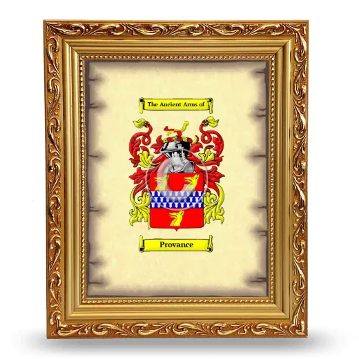 Provance Coat of Arms Framed - Gold